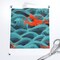 Nautical Whimsical Waves Blue Orange Custom Printed Fabric by Spoonflower Various Fabrics by the Yard or Fat Quarter